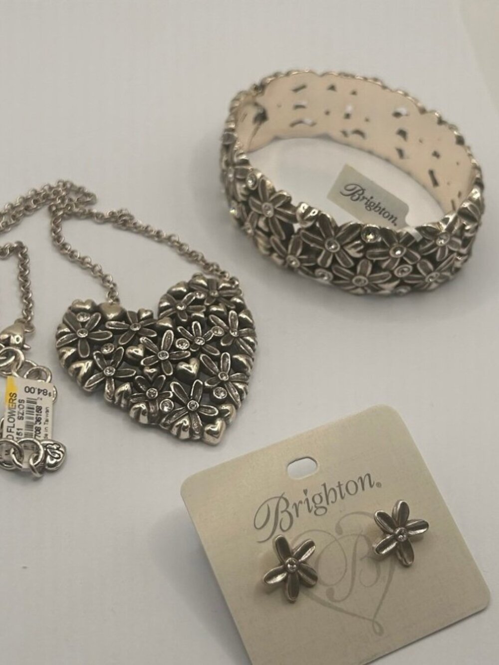 Brighton Wild Flowers jewelry set  Necklace, Bangle and petite Earrings NWT $210